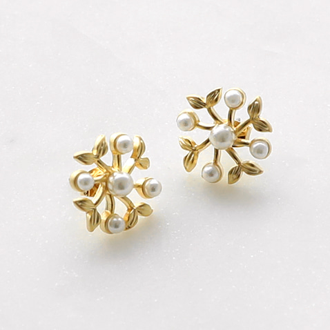 AC0210/Two-Type Gold Pearl Earring